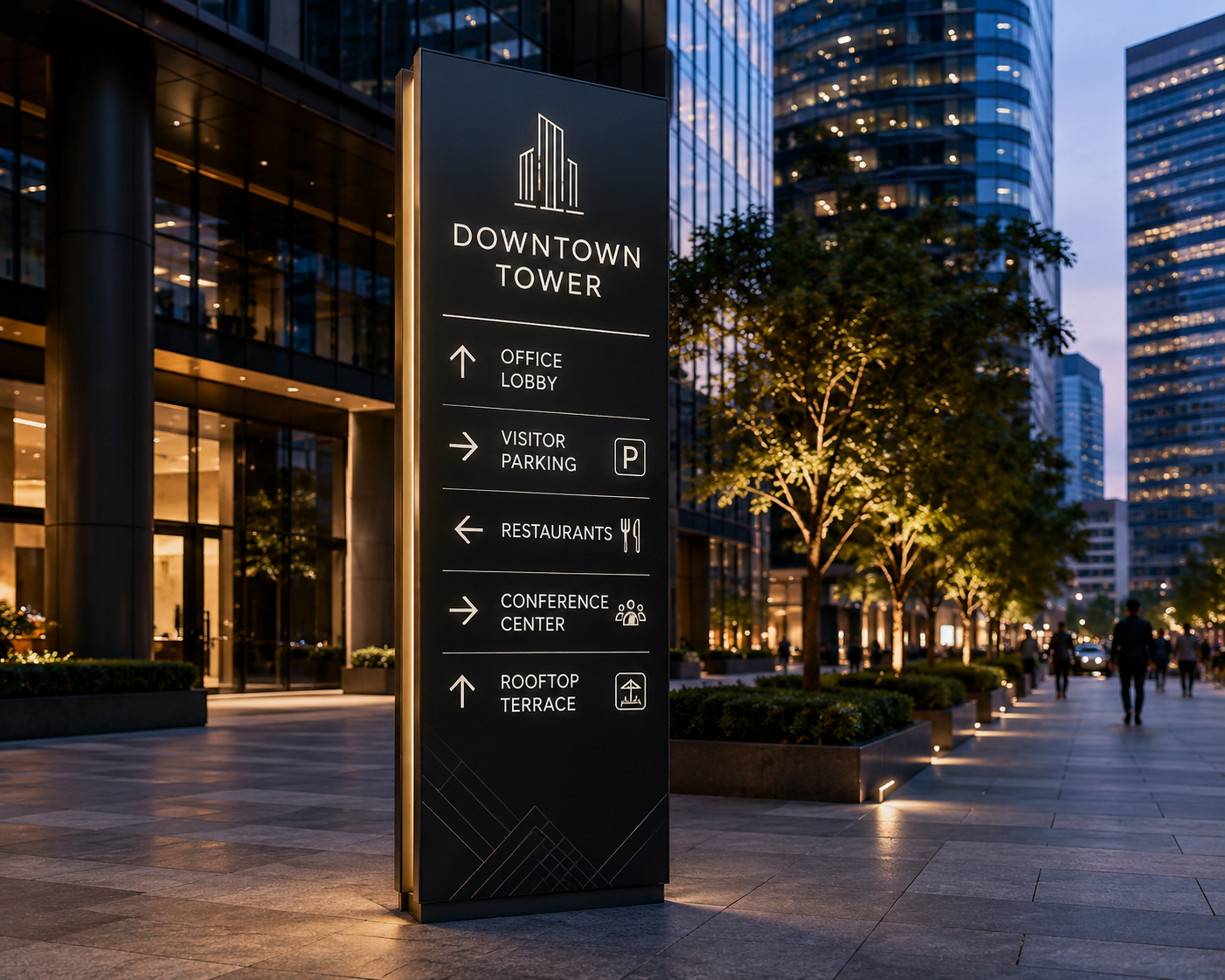 Downtown Tower Wayfinding Signage